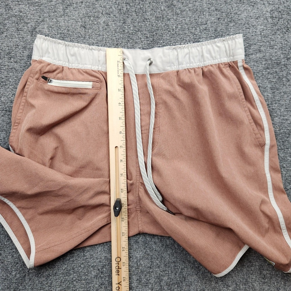 Vuori Banks Shorts Mens Medium 7" Brownish Drawstring Pockets Elastic Unlined - Picture 6 of 9